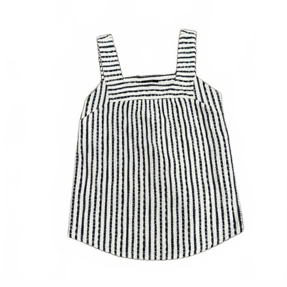 Lucky Brand Navy & White Striped Square Neck Sleeveless Tank Top- Size Medium - Picture 2 of 9